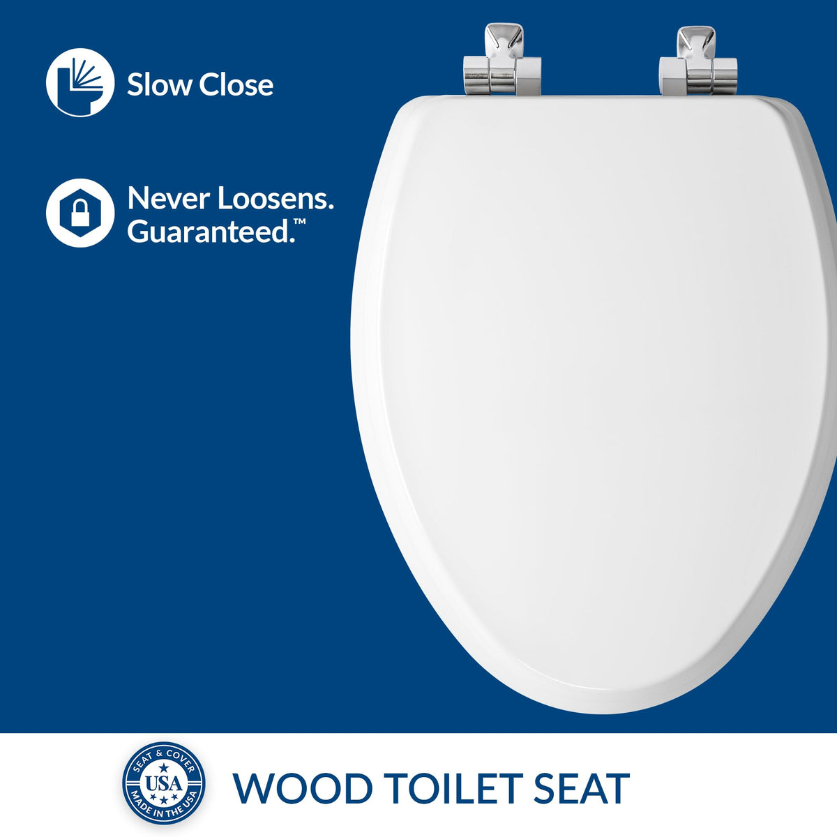 Mayfair Bennett Stay-Tite fastening keeps the seat firmly in place.
