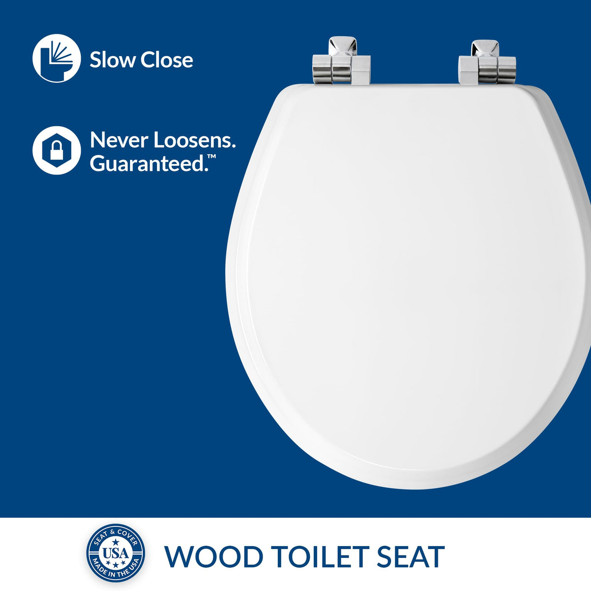 Mayfair Bennett Stay-Tite fastening keeps the seat securely attached during routine use.