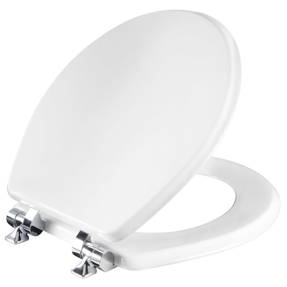 Mayfair Bennett wood seat with slow close for quiet bathroom routines.
