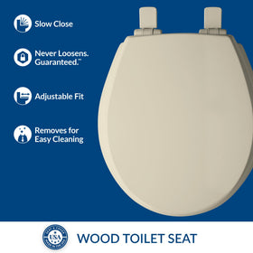 Mayfair Cassel seat hinges provide easy-release for deep cleaning