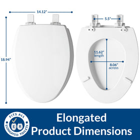 Mayfair Cassel elongated toilet seat fits standard elongated bowls