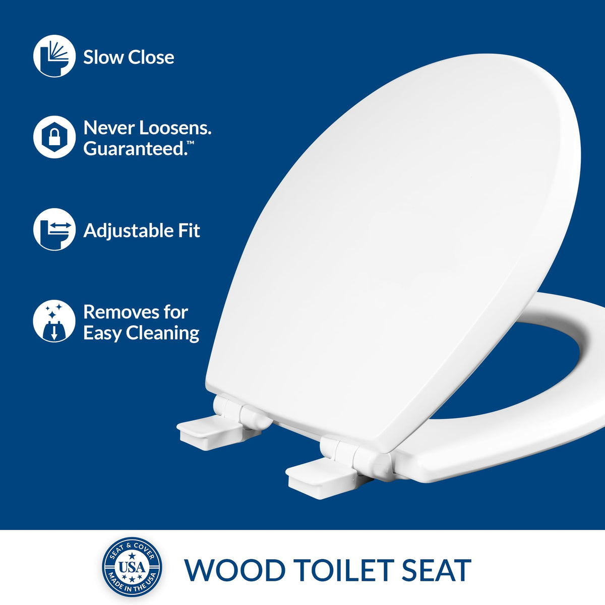 Mayfair Cassel seat close action demonstrates smooth, controlled lid lowering.