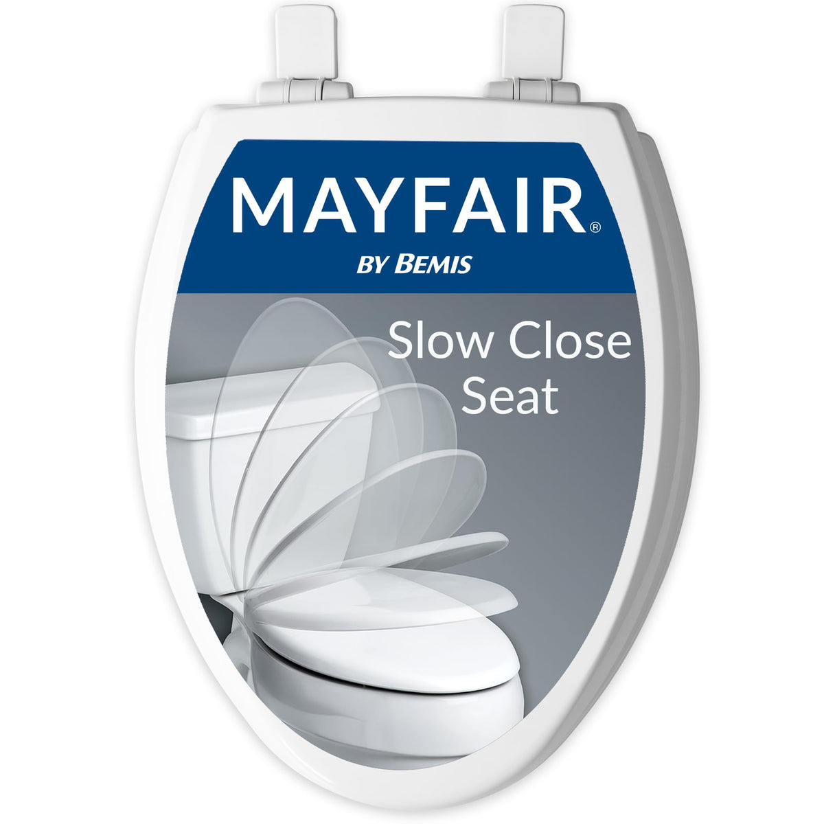 Mayfair Cassel slow-close seat demonstrating quiet lid closure