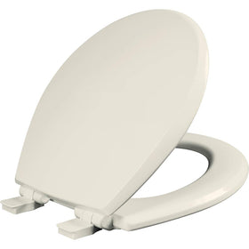 Mayfair Cassel slow-close toilet seat closes quietly for safe daily use.