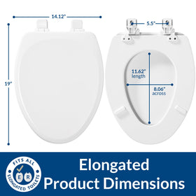 Mayfair Linden elongated seat fits most elongated toilets for easy upgrading