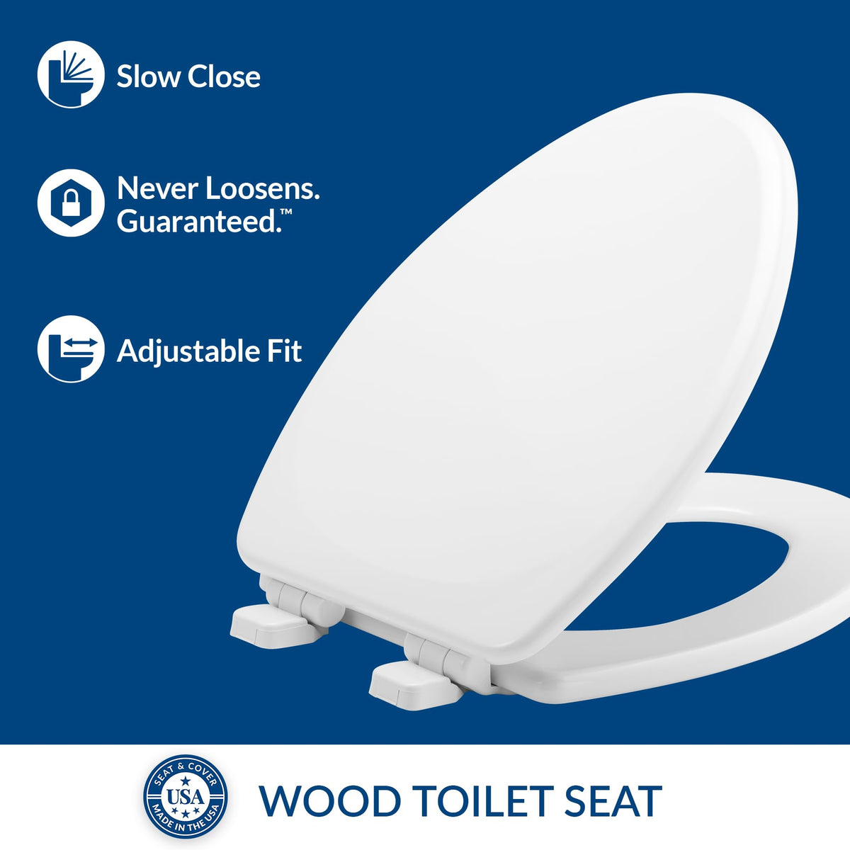 Mayfair Linden top-tite fastener keeps the seat securely attached over time