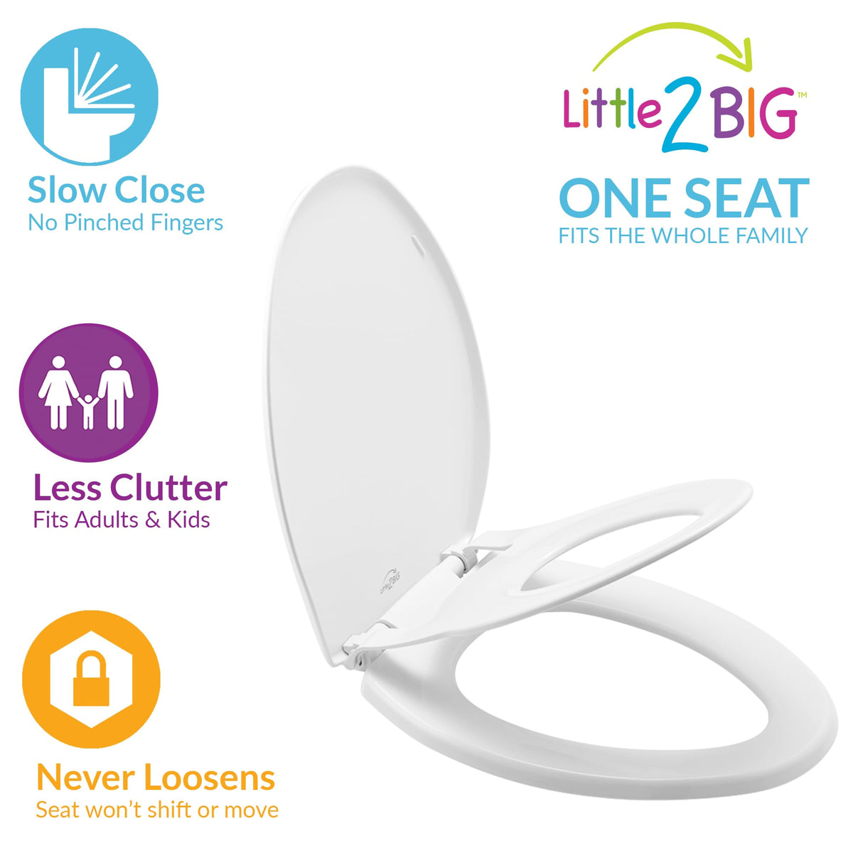 Mayfair Little2Big built-in potty seat close-up for quick toddler use