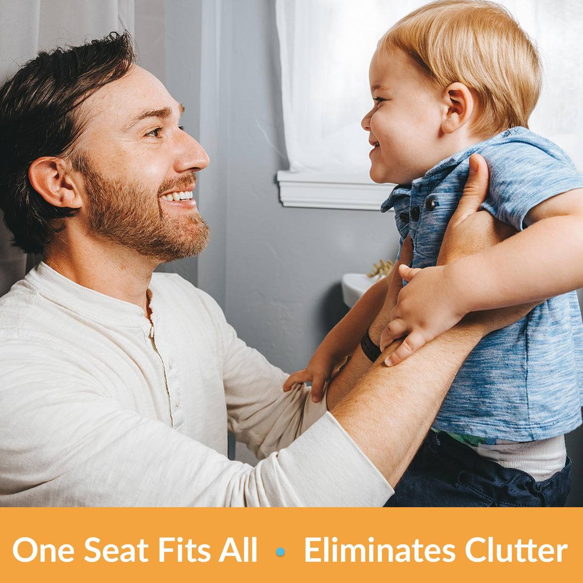Mayfair NextStep2 magnetic potty seat stays neatly tucked during adult use