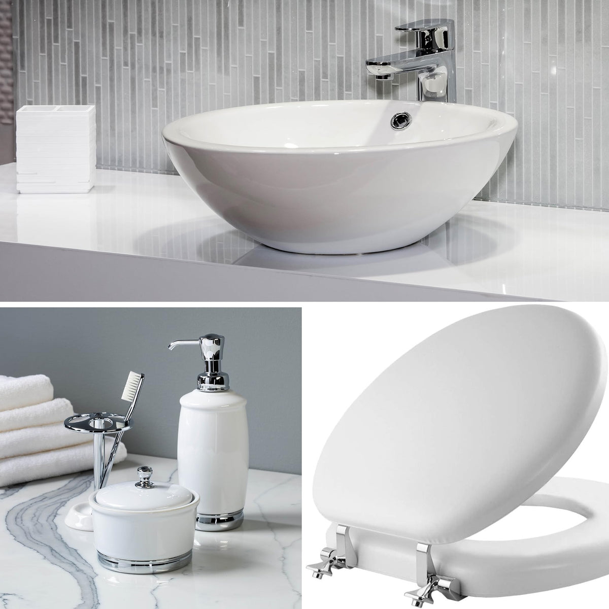 Mayfair padded seat installed on toilet demonstrates firm, secure fit.