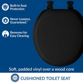 Mayfair padded seat showing wood core for lasting durability