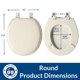 Mayfair round-seat compatibility for standard toilets.