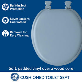 Mayfair seat assembly and fastening closeup demonstrates easy DIY installation