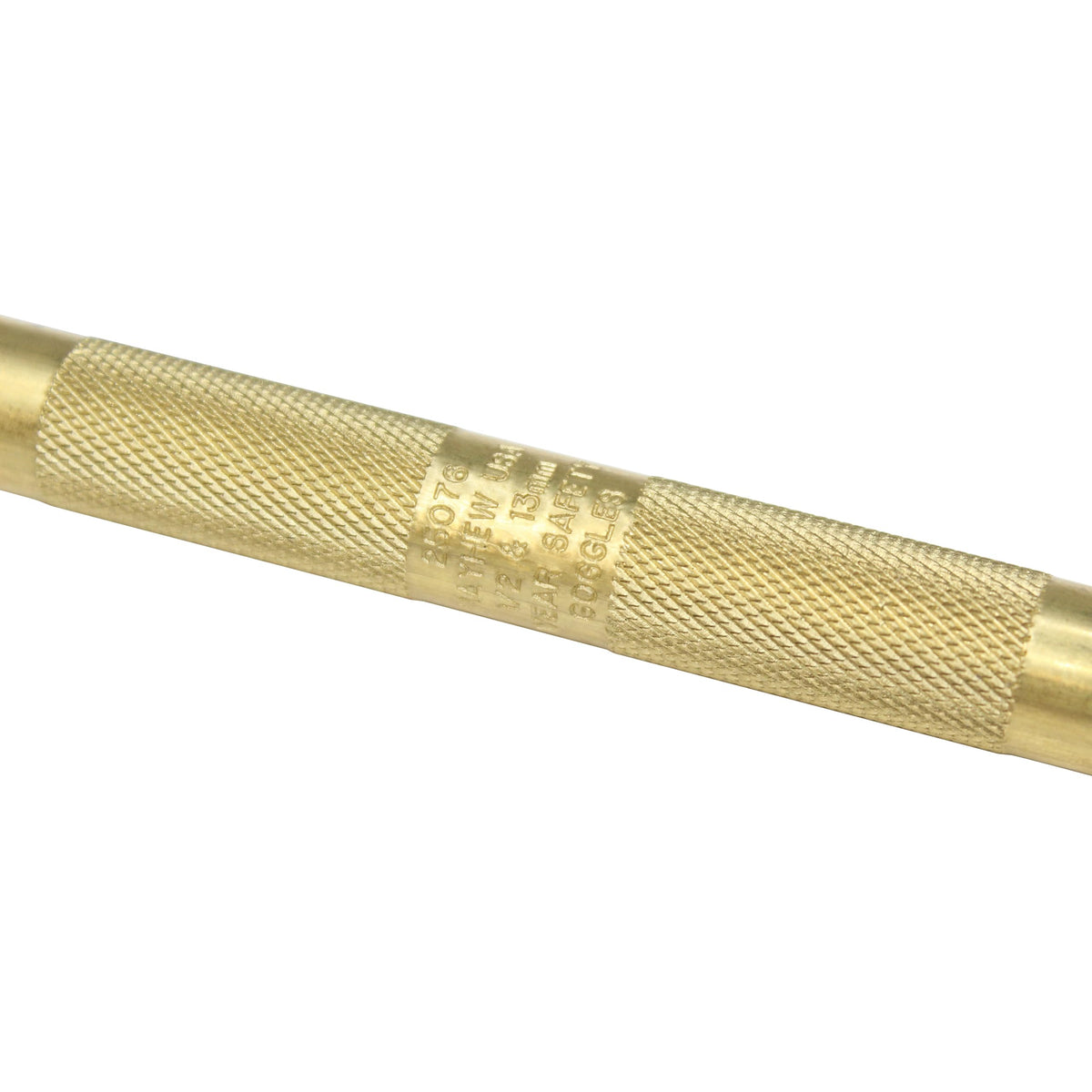 Mayhew 25076 drift punch in use for precise steel alignment.