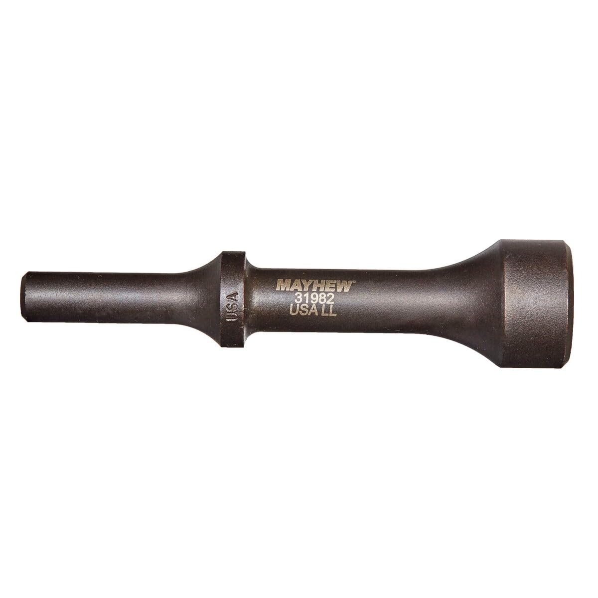 Mayhew 31982 pneumatic hammer front view for precise, controlled punches in tight spaces.
