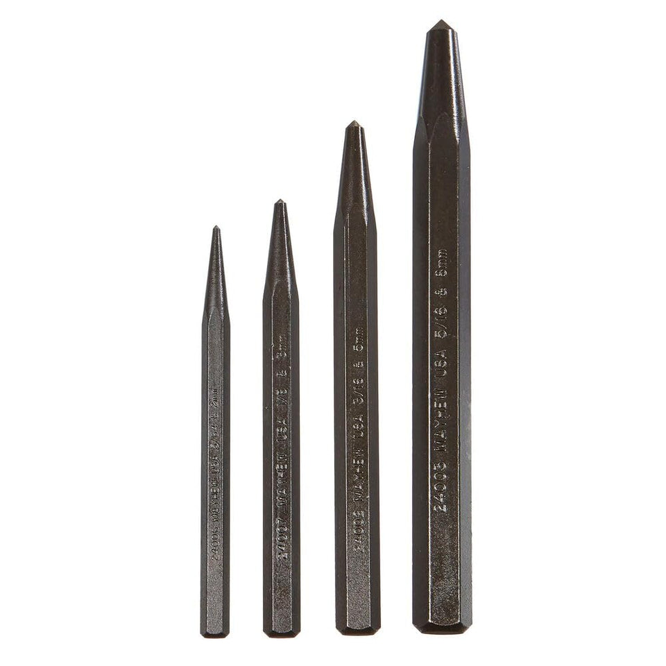 Mayhew 62215 center punch set shown with anti-slip pouch for durable metal marking.