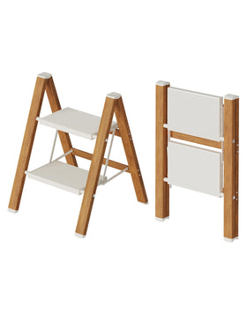 Mayi Plus 2-Step Ladder extended for reach, sturdy aluminum for safe indoor tasks