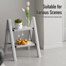 Mayi Plus 2-Step Ladder top step height enables comfortable overhead reach