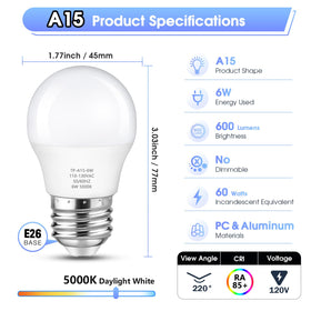 Maylaywood A15 energy-saving design reduces power usage compared to incandescent bulbs