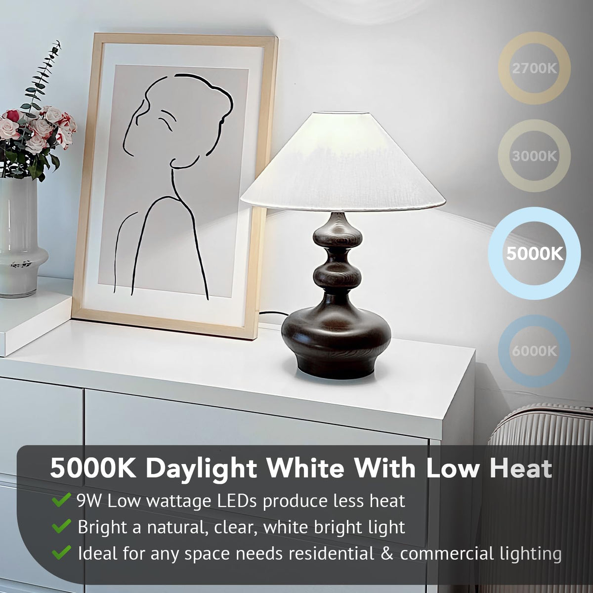 Maylaywood daylight 5000K glow in living room for bright ambiance