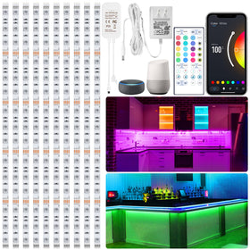 maylit 10pc 20inch smart RGB under-cabinet lights kit for vibrant kitchen illumination