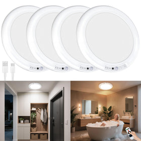 Maylit rechargeable ceiling light 4-pack for wireless, clutter-free rooms.