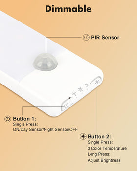 Maylit under-cabinet light adhesive-strip ensures secure, durable installation.
