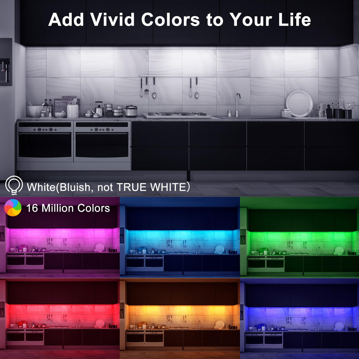 Maylit remote-controlled under-cabinet light for easy color and brightness adjustments