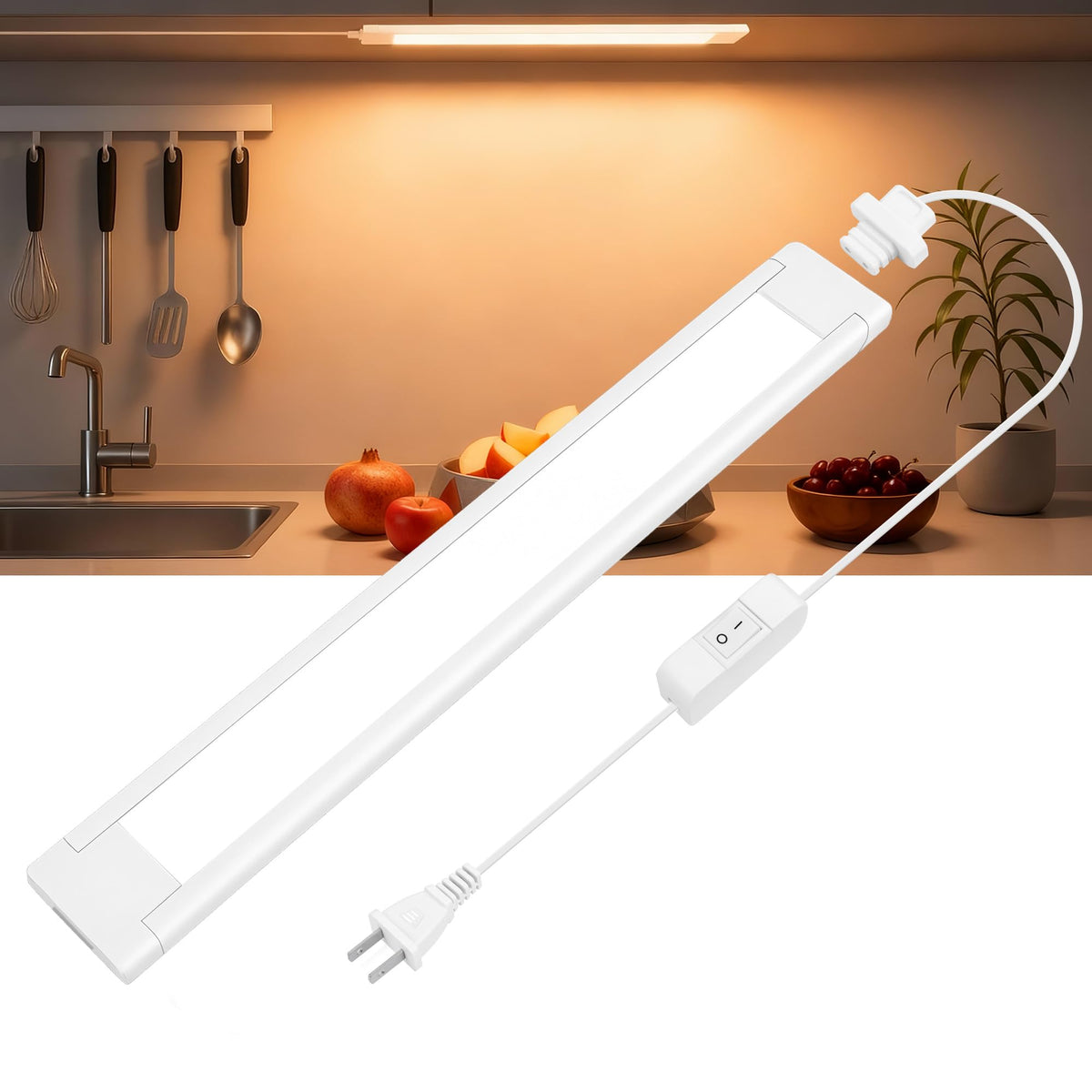 maylit under-cabinet light bar delivers bright warm illumination for kitchen counters