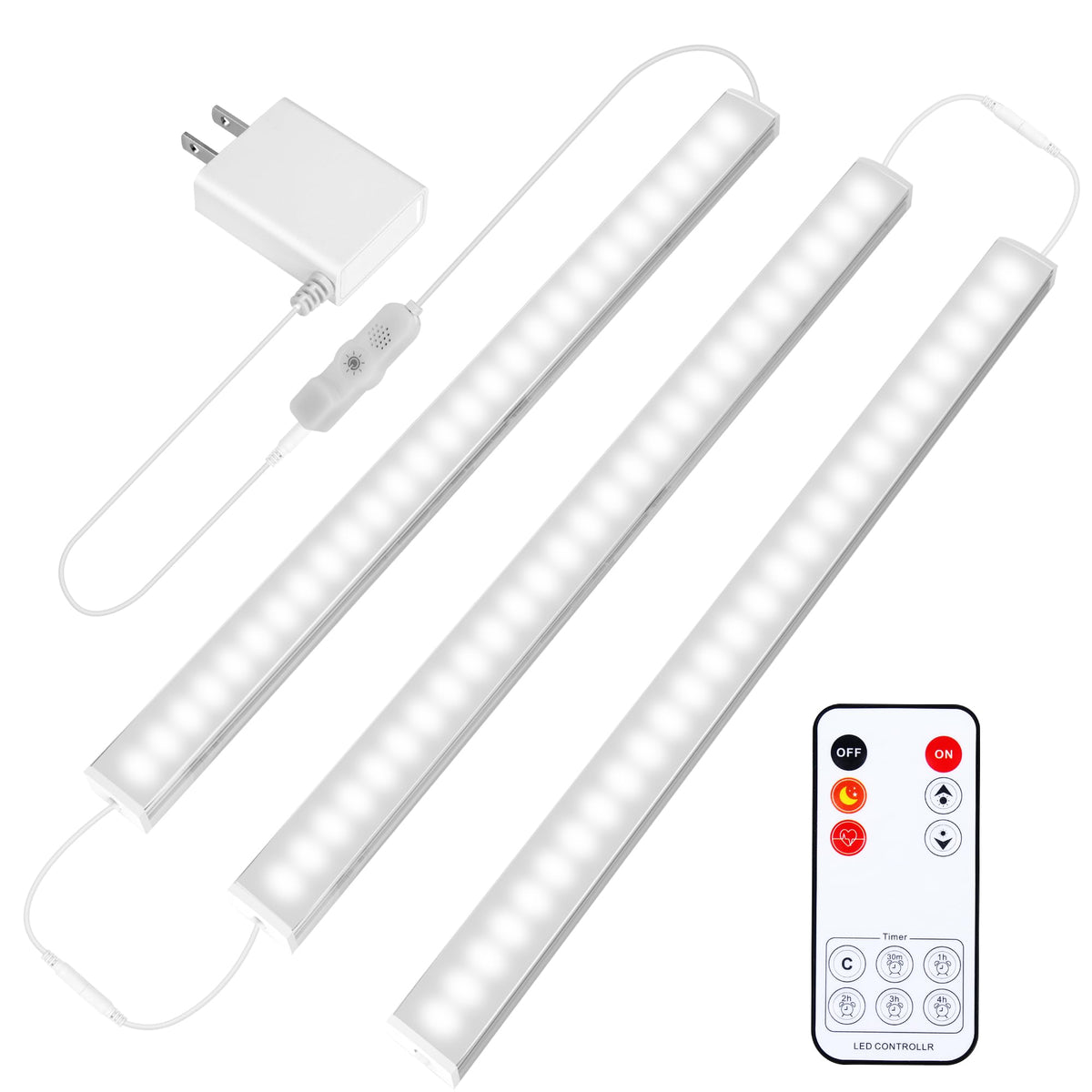 Maylit under-cabinet lights 12-inch ultra-thin pack brightening kitchen shelves.
