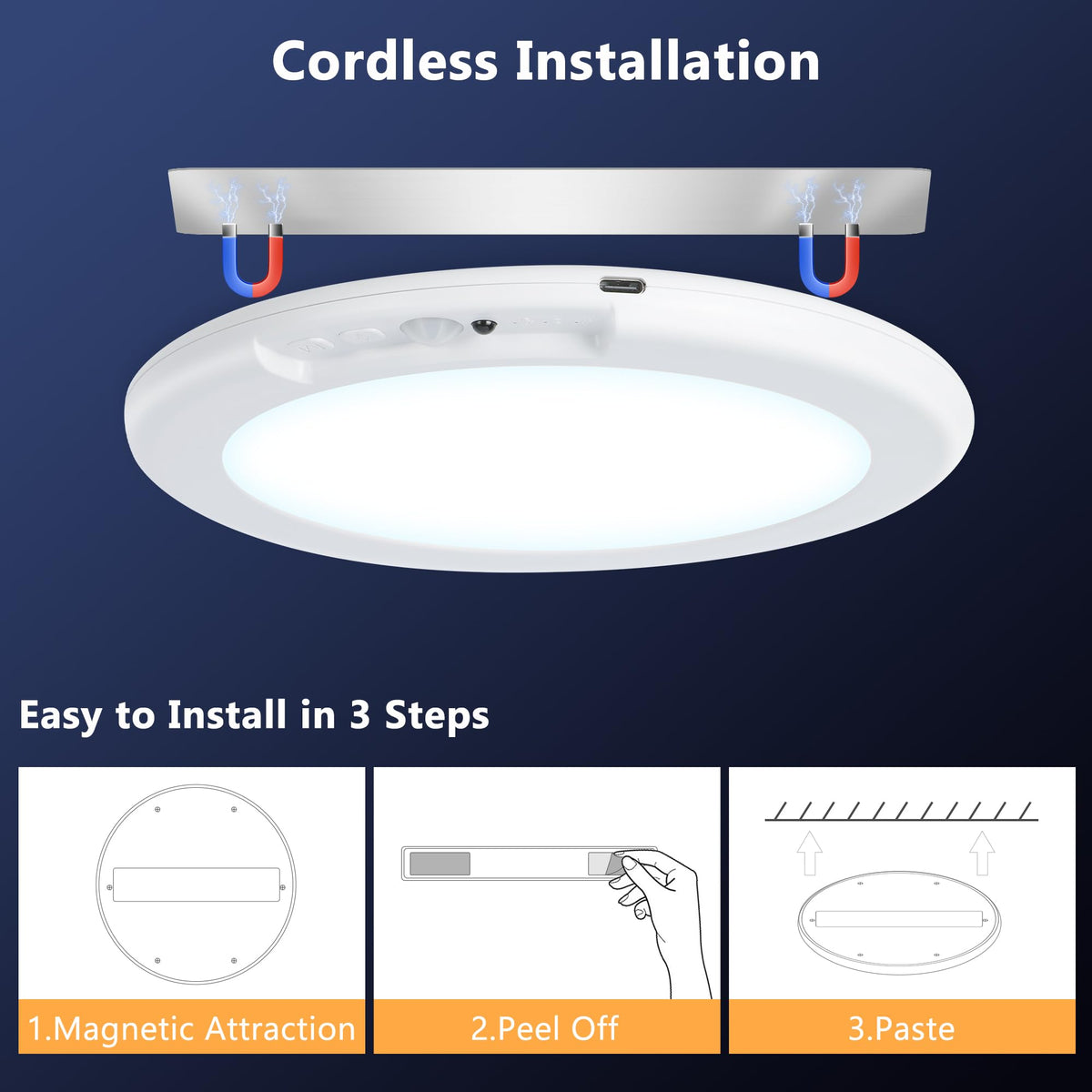 Maylit wireless closet light; easy repositioning for storage areas.