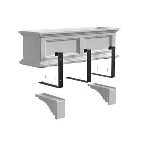 Mayne Fairfield brackets white close-up showing durable polyethylene construction