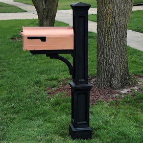 Mayne Newport Plus install over a standard 4x4 post for quick, secure setup.