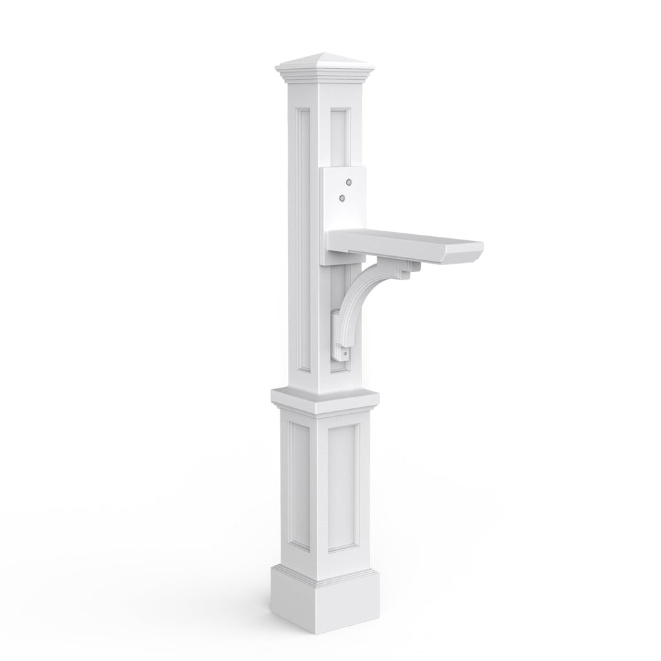 Mayne Newport Plus post with decorative sleeve boosts curbside appeal and durability.