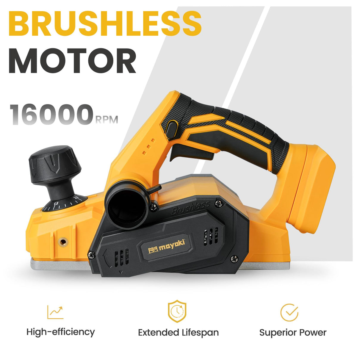 Mayoki planer dual-dust exhaust close-up for cleaner workshop capability