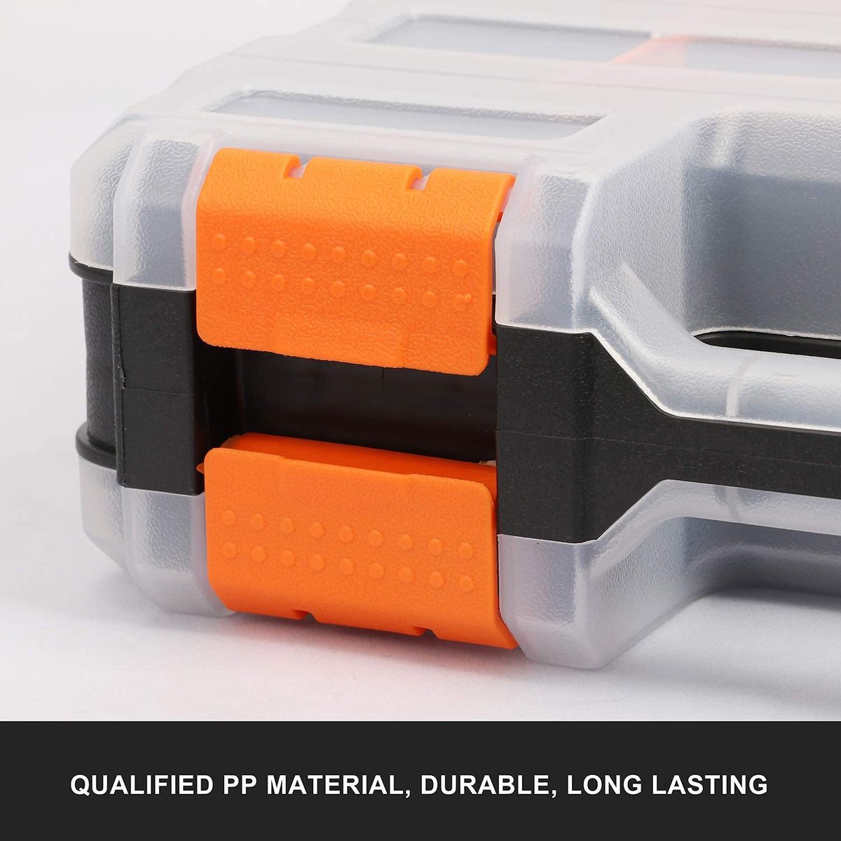 Mayouko black body with orange closures combines style and durability.