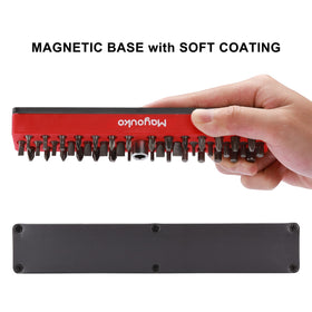 Mayouko magnetic base attachment sticks to metal surfaces for stable storage.