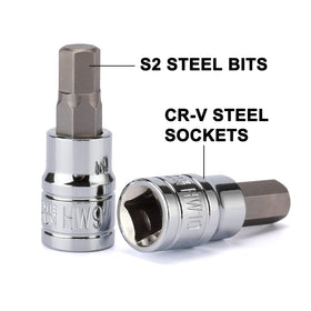 Mayouko metric hex socket range covering common fasteners for versatile projects.