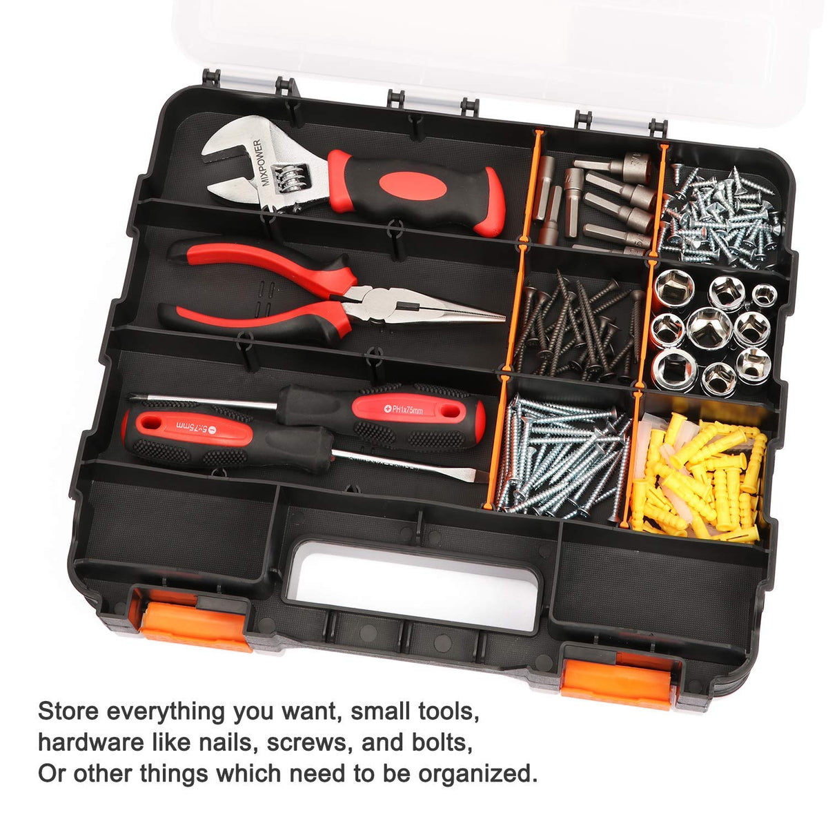 Mayouko compact tray keeps screws, nails, and small parts organized.