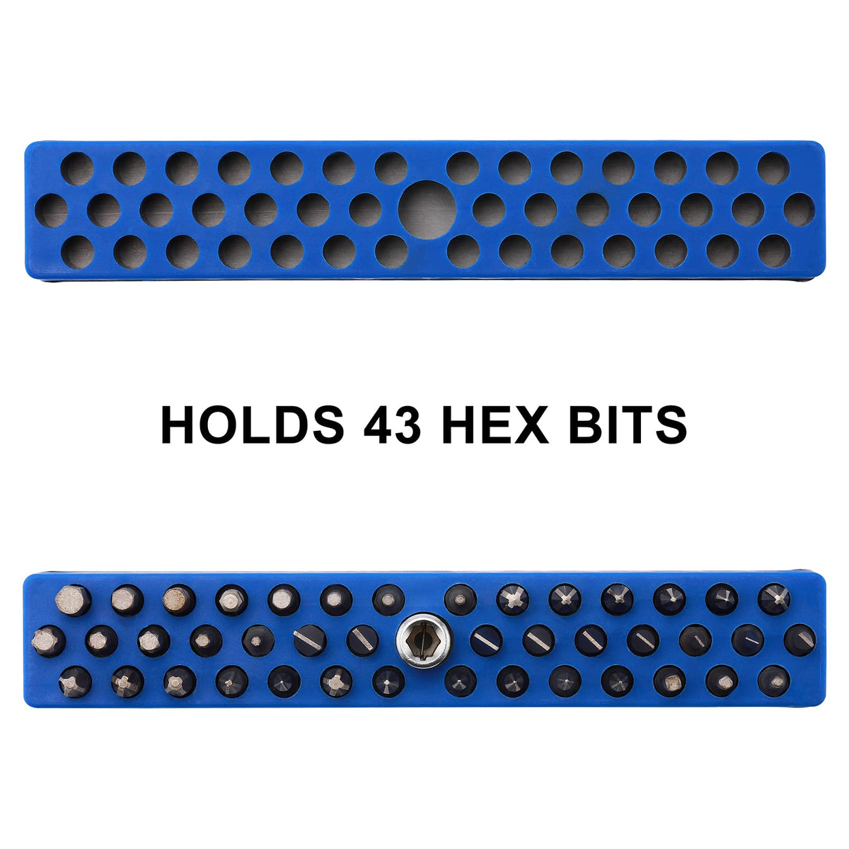 Mayouko quad rack 1-4 inch bit holders for easy tool separation.