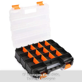 Mayouko secure latches and top handle enable portable organization.