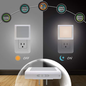 MAZ-TEK compact outlet-friendly night light fits beside second socket