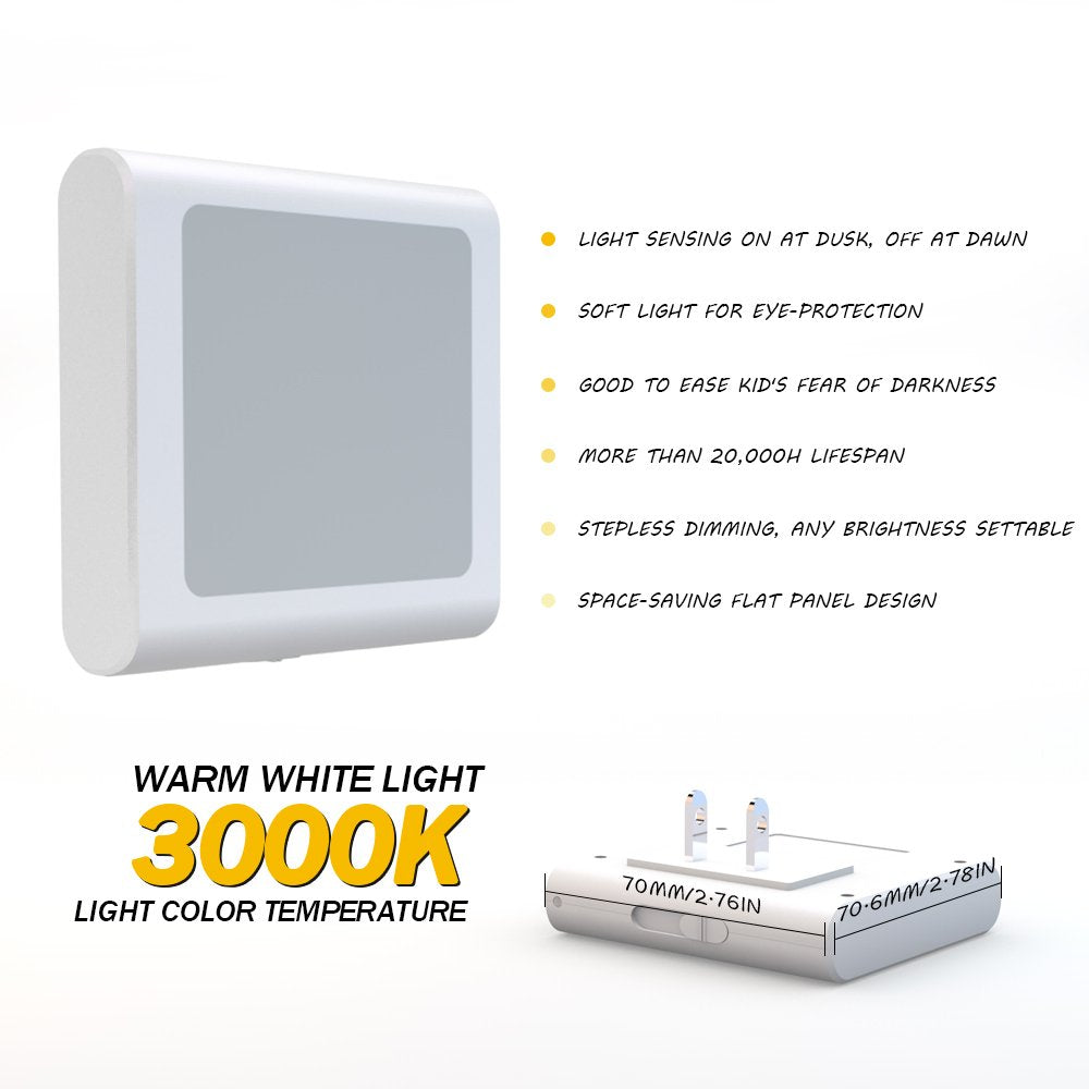 MAZ-TEK dusk-to-dawn sensor night light powering on automatically
