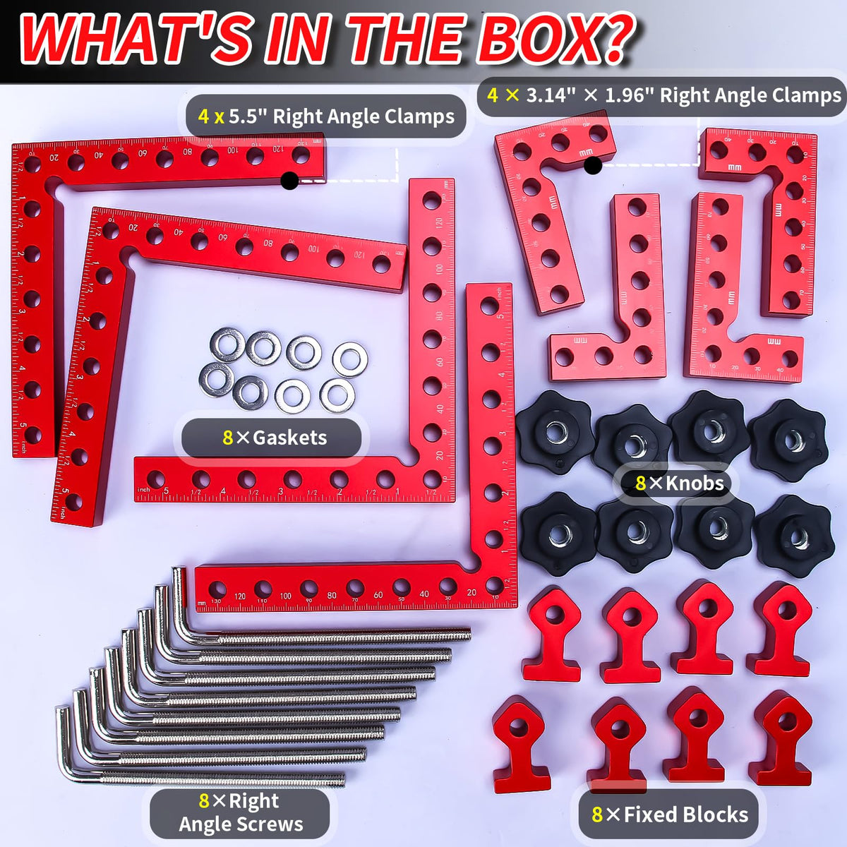 Maziloxe corner clamps 3-14 inch focus ideal for small boxes and drawer fronts alignment.