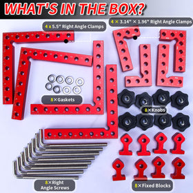Maziloxe corner clamps 3-14 inch focus ideal for small boxes and drawer fronts alignment.