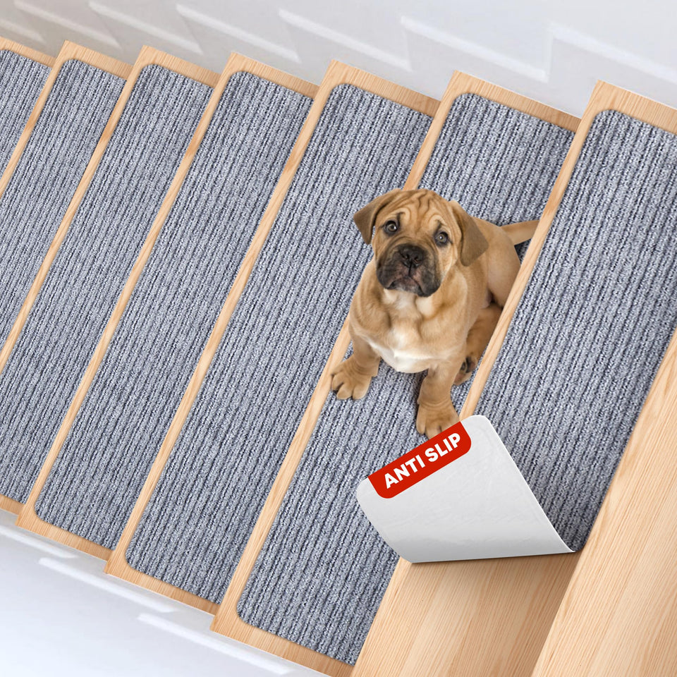 MBIGM 8x30 light gray stair tread with anti-slip grip for safer stairs.