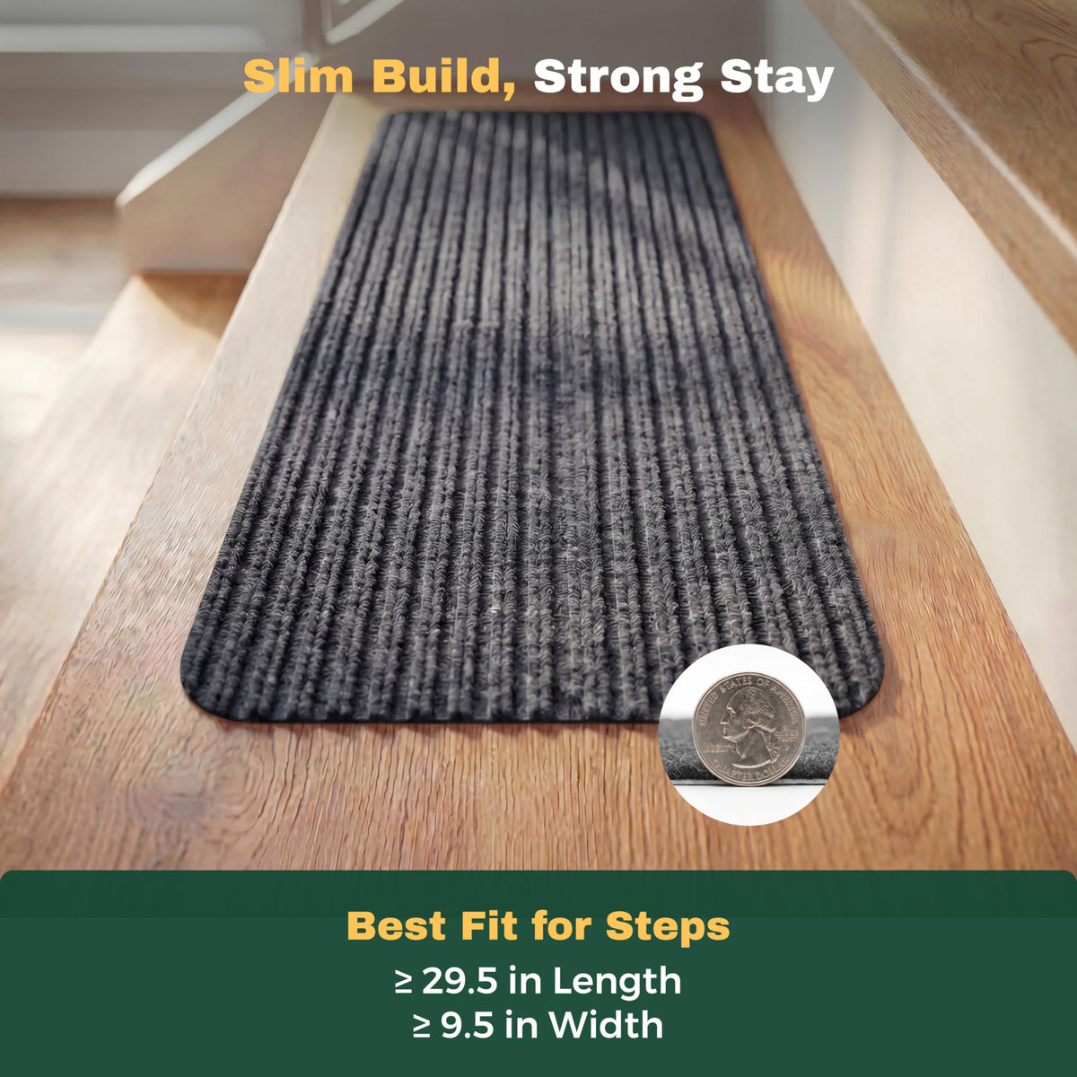 Package shows MBIGM 15-piece stair tread set.