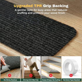 MBIGM stair treads are machine washable for simple cleanup.