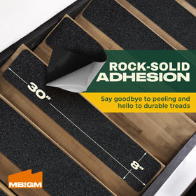 MBIGM weatherproof adhesive keeps stair treads in place through rain and sun.