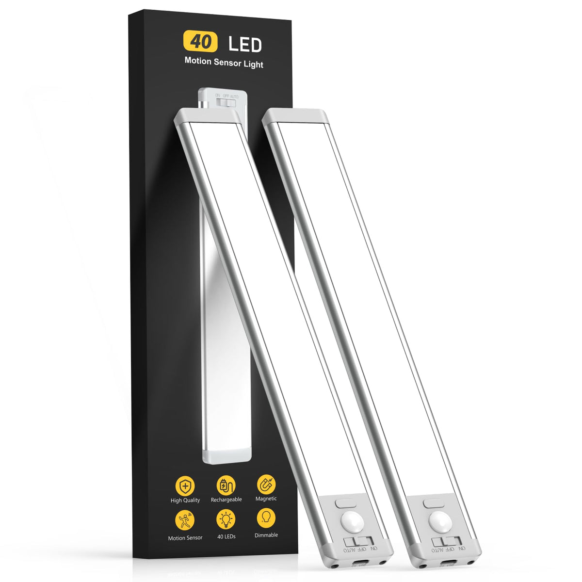 MCGOR 10-inch under cabinet light with motion sensor over a kitchen counter.