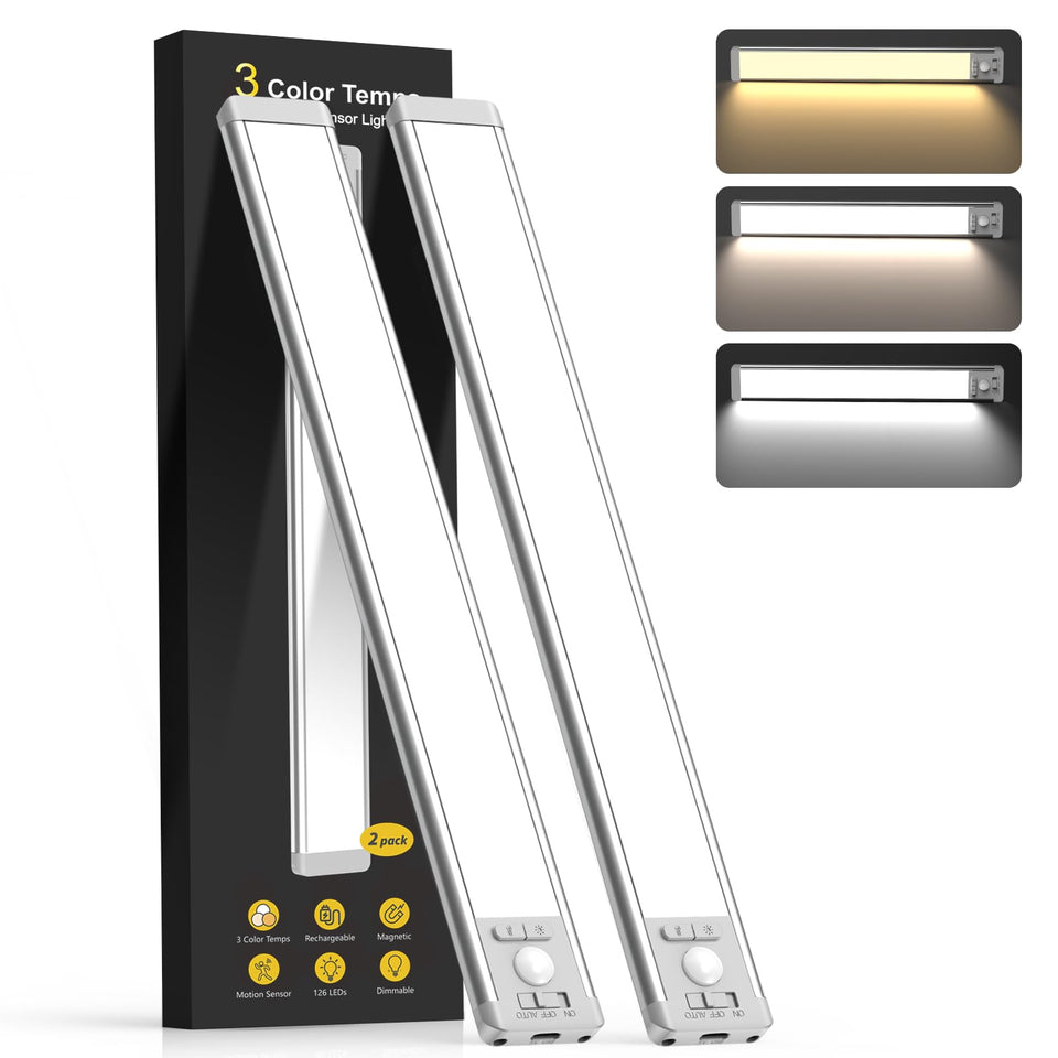 MCGOR 14.7-inch under-cabinet light with motion sensor for easy kitchen tasks.